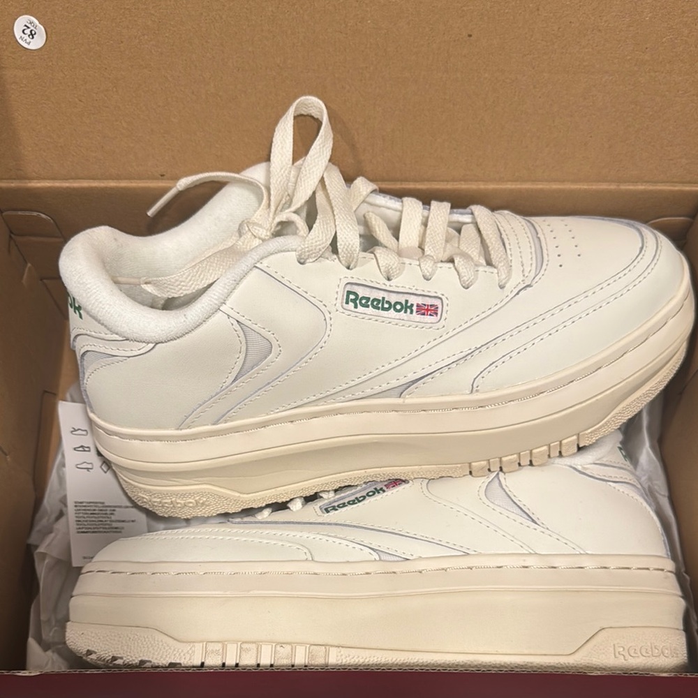 Reebok Off-White Leather Sneakers